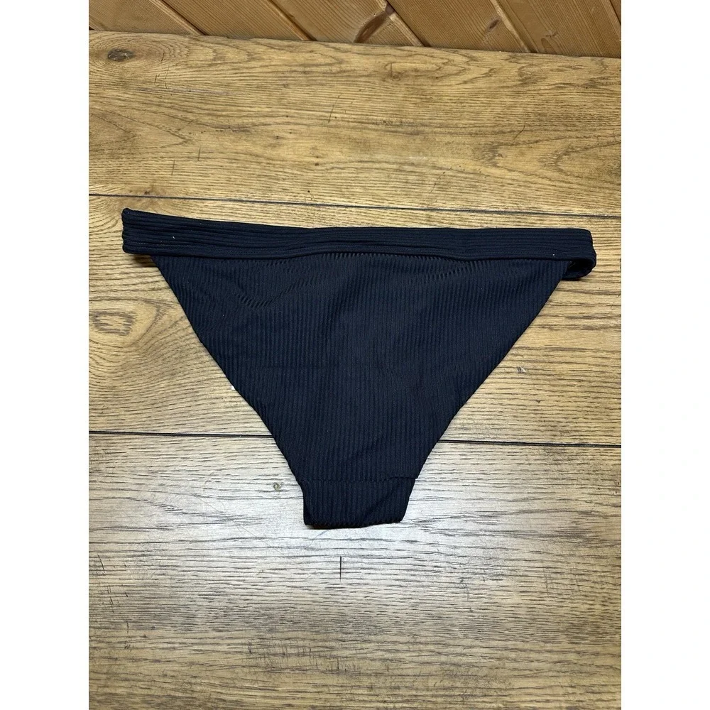 NWT‎ Andie Black Banded Cheeky Rib Swimsuit Bottoms Swimwear | Women's L